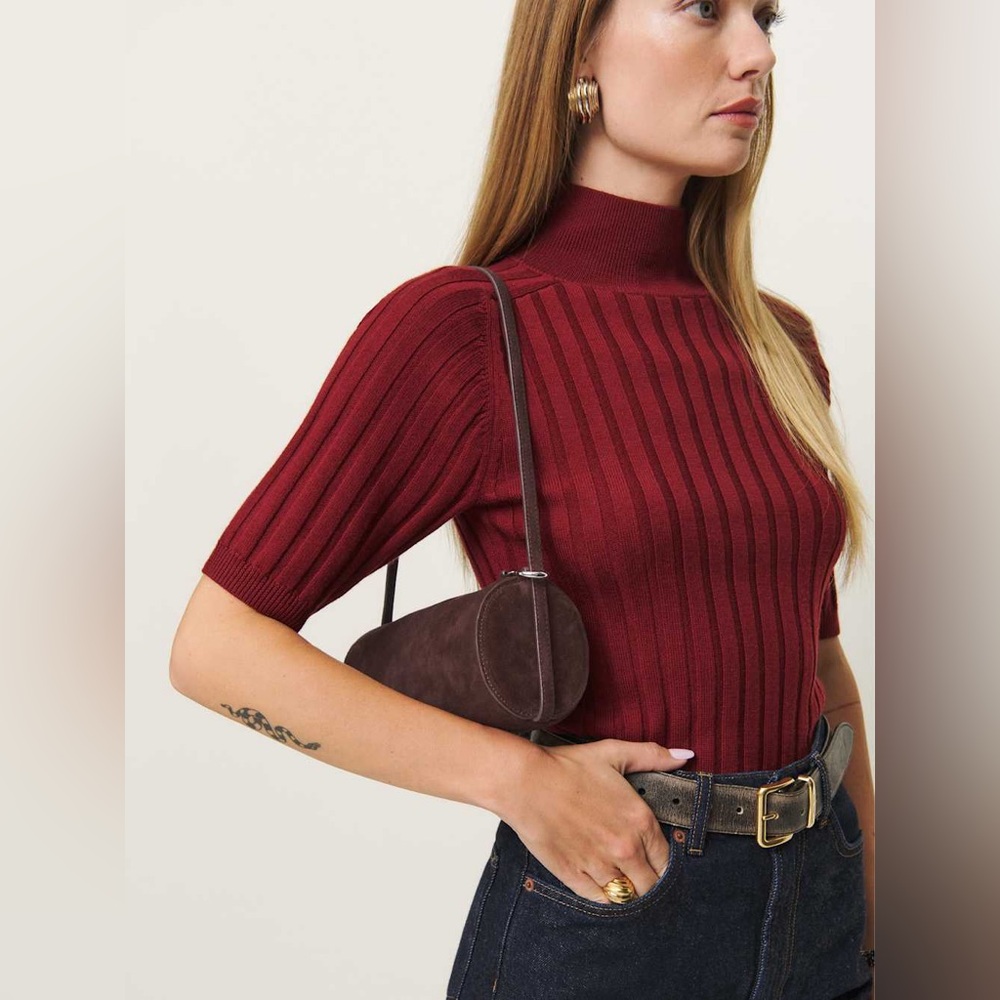 NWT reformation Simona suede purse - espresso suede - Picture 3 of 8